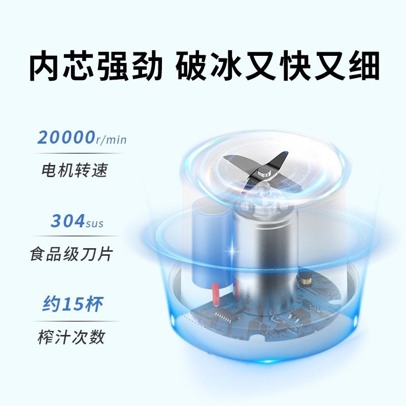 Youer Juicer Cup, household portable wireless charging juice cup, electric blender cup, mini charging juicer